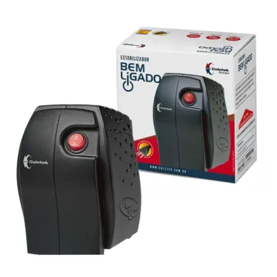 Estabilizador 300VA Coletek, Entrada Bivolt Manual, Saída 115V, 4 Tomadas, Preto - ES-300VA